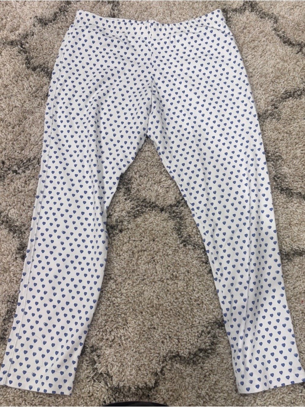 Roller Rabbit White Pajama Pants with Blue Heart Print